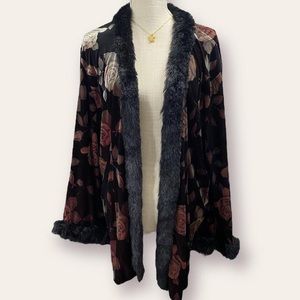 🌹🥀 Vintage Fur Trim Cardigan 🥀🌹
